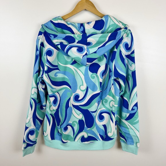 NWT Hill House The Allie Zip-Up in Ocean Kaleidoscope Sz S Hippie 70s Colorful - Picture 9 of 16